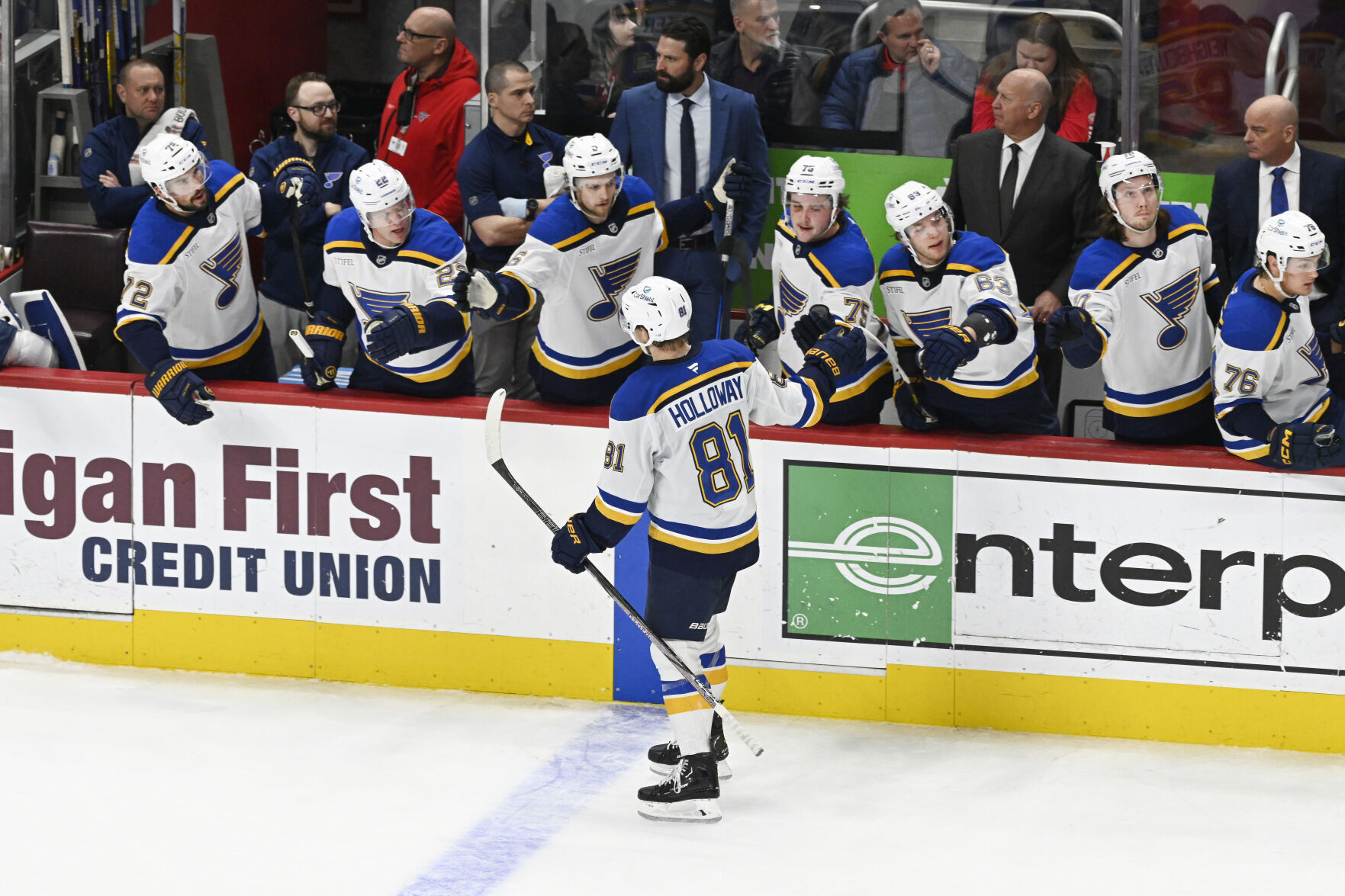 Dylan Holloway leads Blues out of offensive funk, past Red Wings into Christmas break